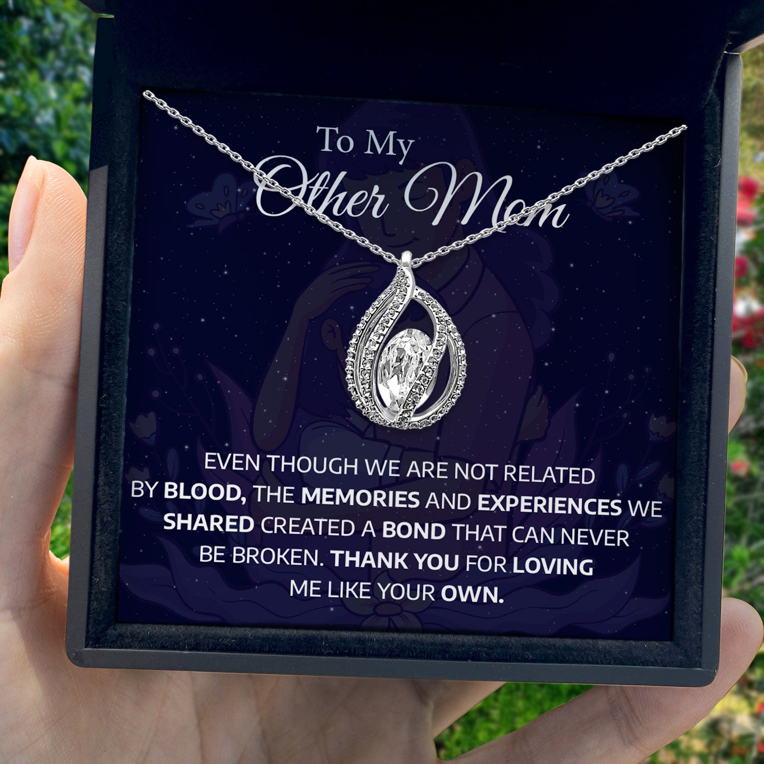 To My Other Mom - Thank You For Loving Me Like Your Own - Orbital Birdcage Necklace