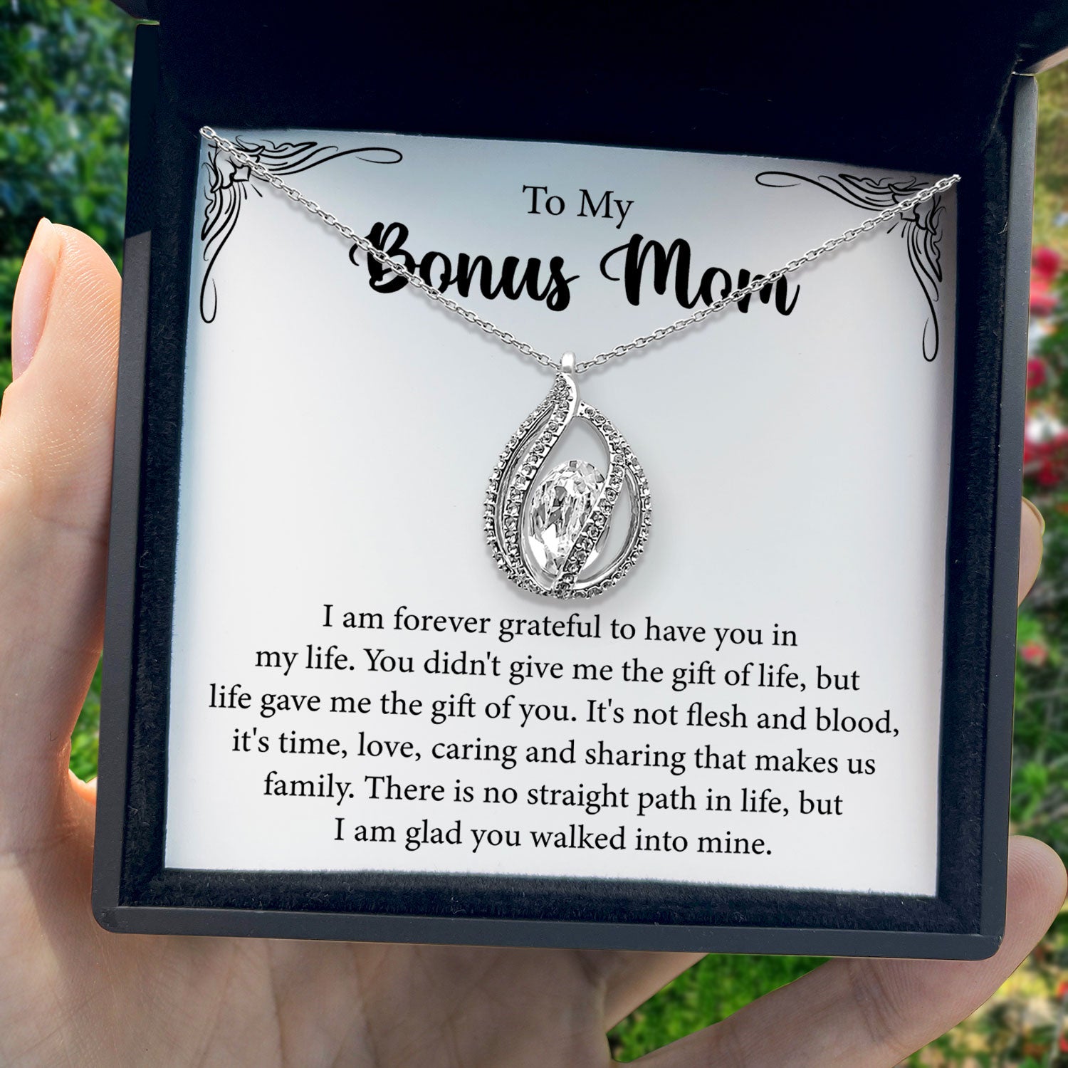 To My Bonus Mom - I'm Forever Grateful To Have You In My Life - Orbital Birdcage Necklace