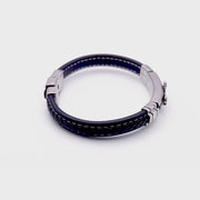 To my Man - Premium Stainless Steel Celtic Cross Black Italian Leather Bracelet