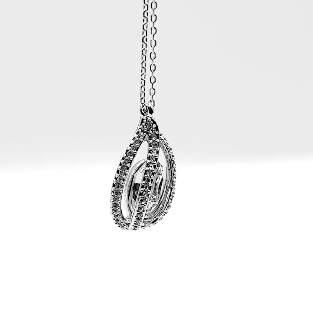 Anniversary Gifts for Her -  480 Months Of Hugs, 2087 Weeks Of Laughter, Happy 40th Anniversary - Orbital Birdcage Necklace