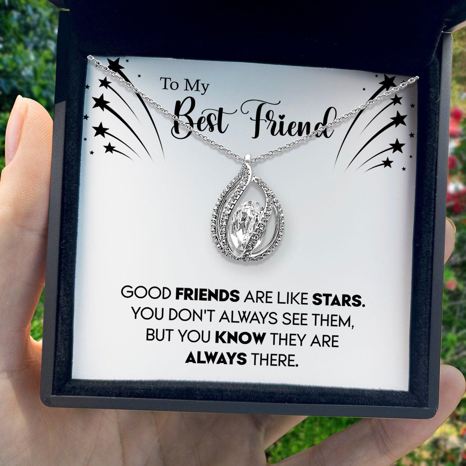 To My Best Friend - Good Friends Are Like Stars - Orbital Birdcage Necklace - TRYNDI