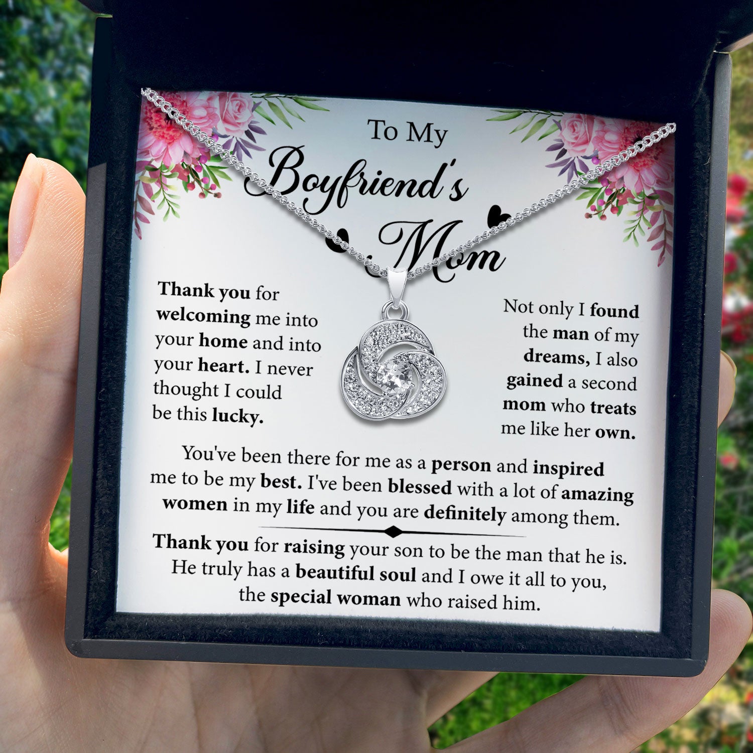 To My Boyfriend's Mom - I Also Gained a Second Mom - Tryndi Love Knot Necklace