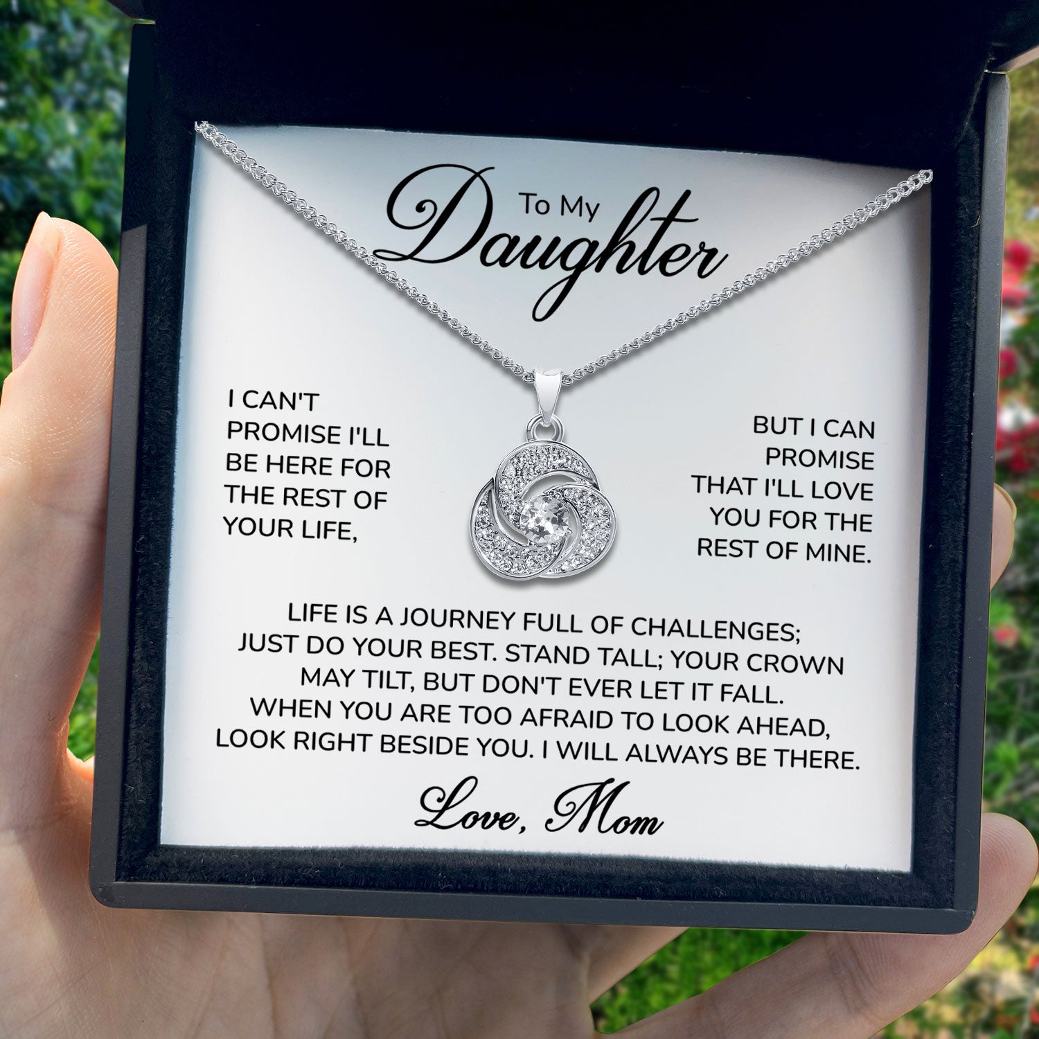 To My Daughter - I Will Always Be There - Tryndi Love Knot Necklace