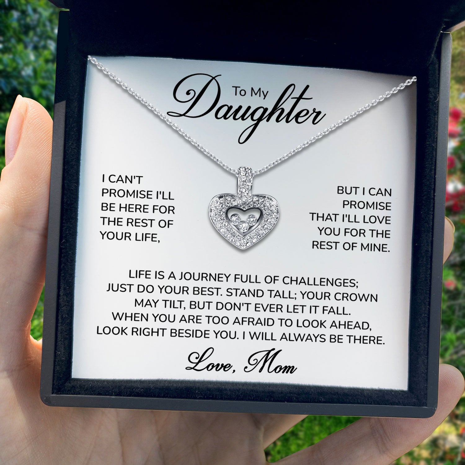 To My Daughter - I Will Always Be There - Tryndi Floating Heart Necklace