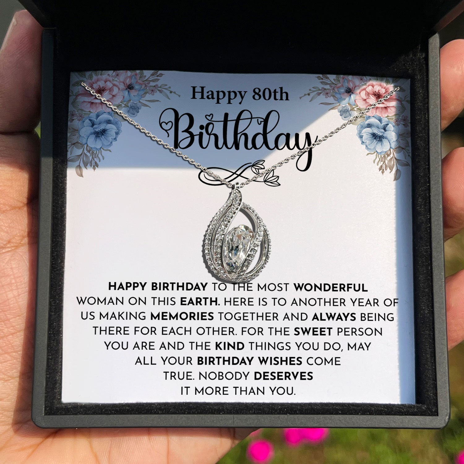 80th Birthday Gifts for Her - Orbital Birdcage Necklace