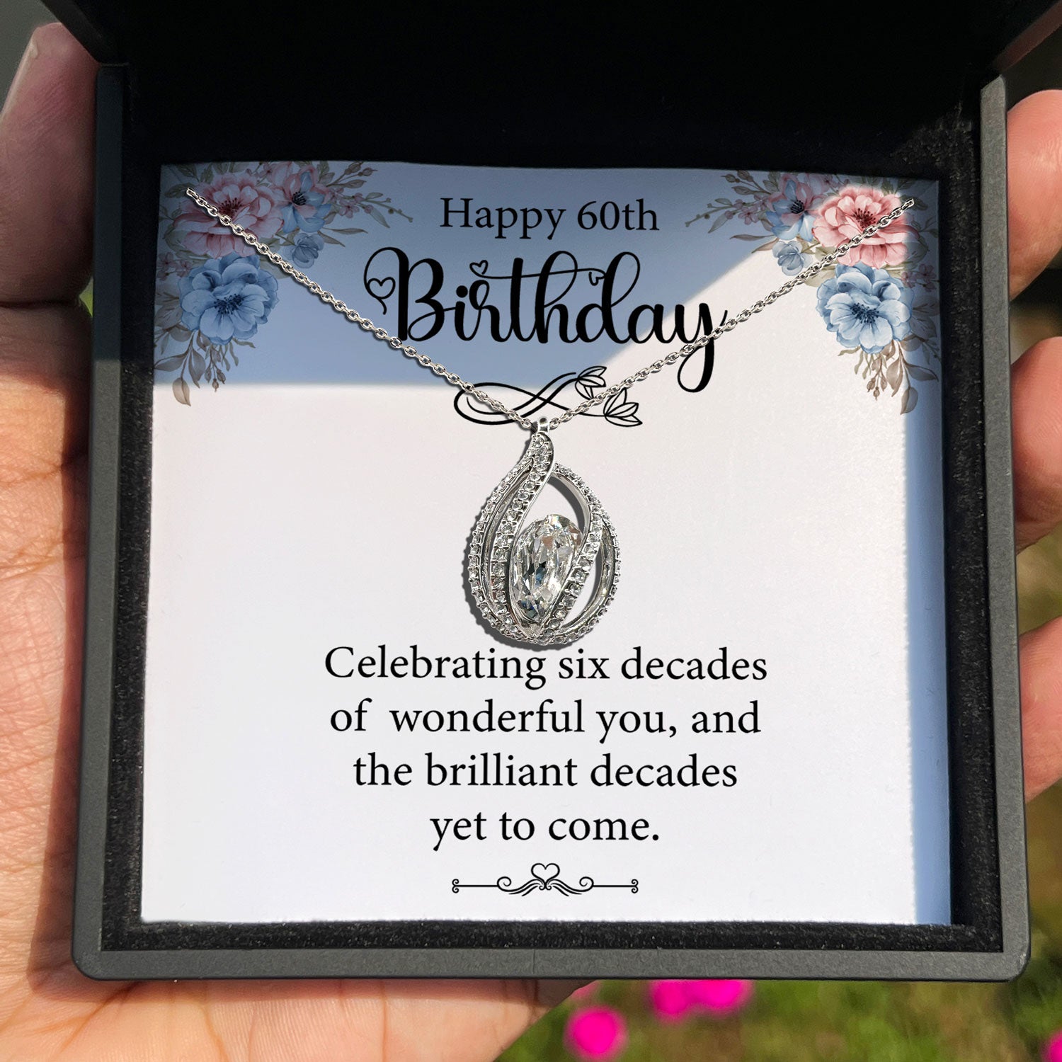 60th Birthday Gifts for Her - Orbital Birdcage Necklace