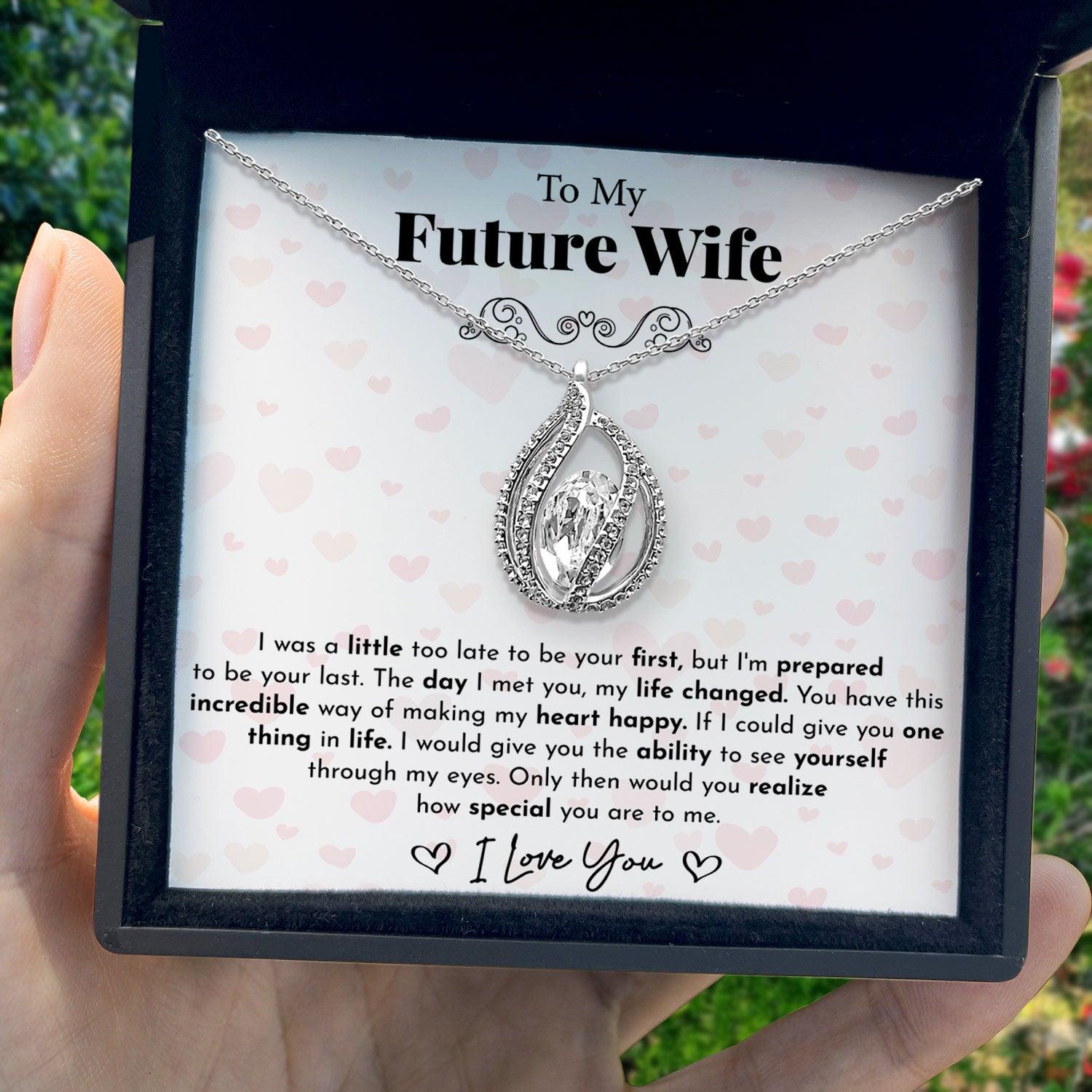 To My Future Wife - I Was A Little Late To Be Your First - Orbital Birdcage Necklace - TRYNDI