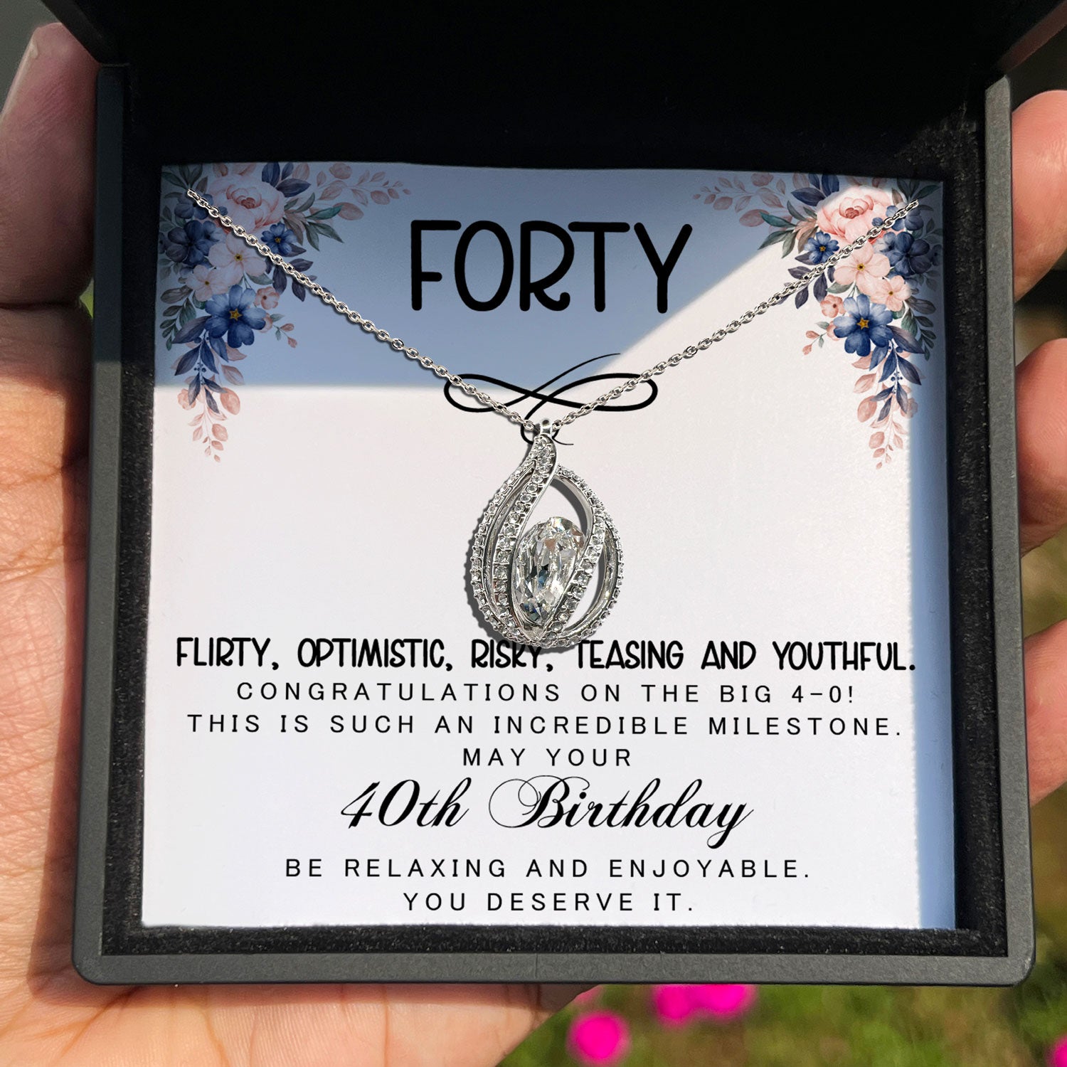 40th Birthday Gifts for Her - Orbital Birdcage Necklace