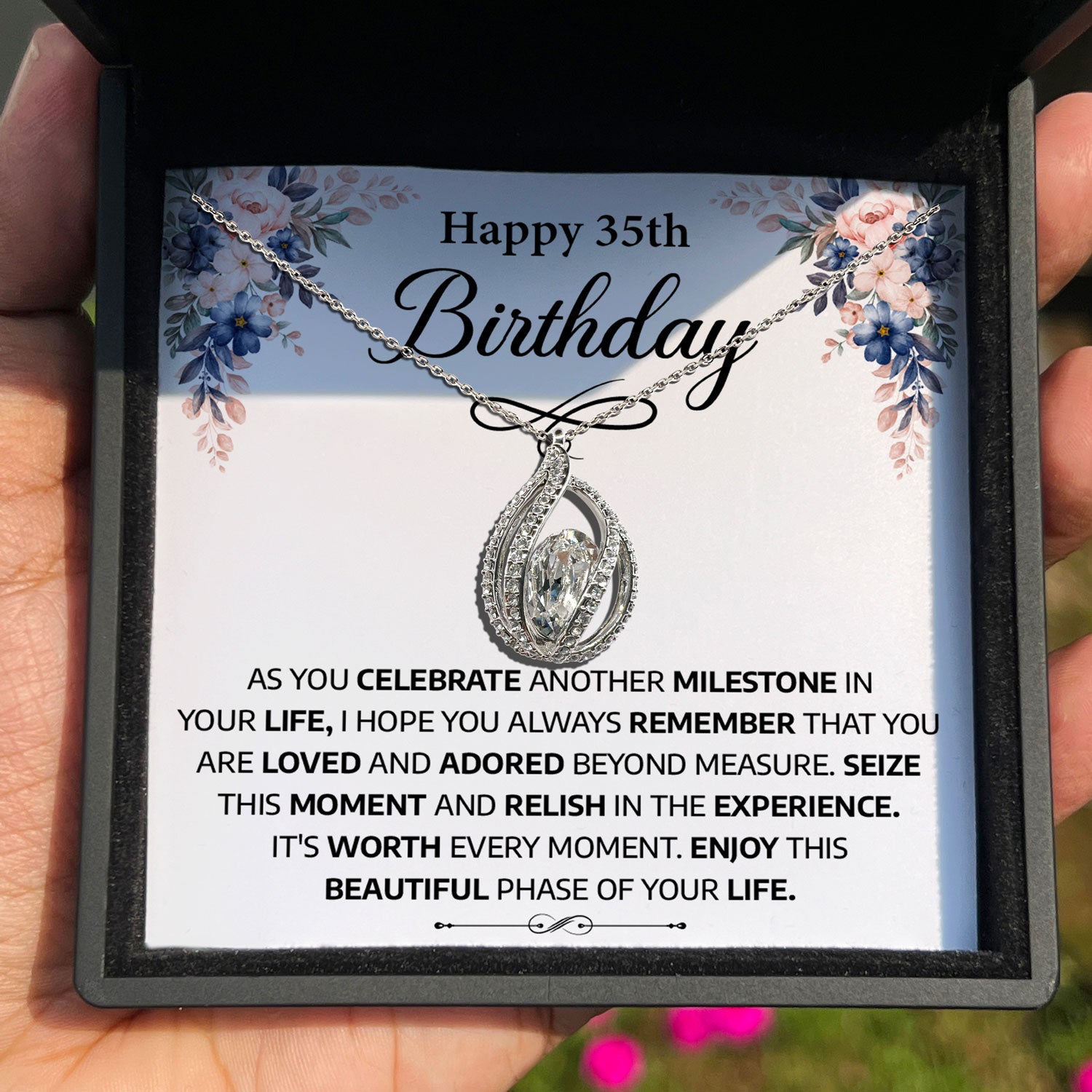 35th Birthday Gifts for Her - Orbital Birdcage Necklace