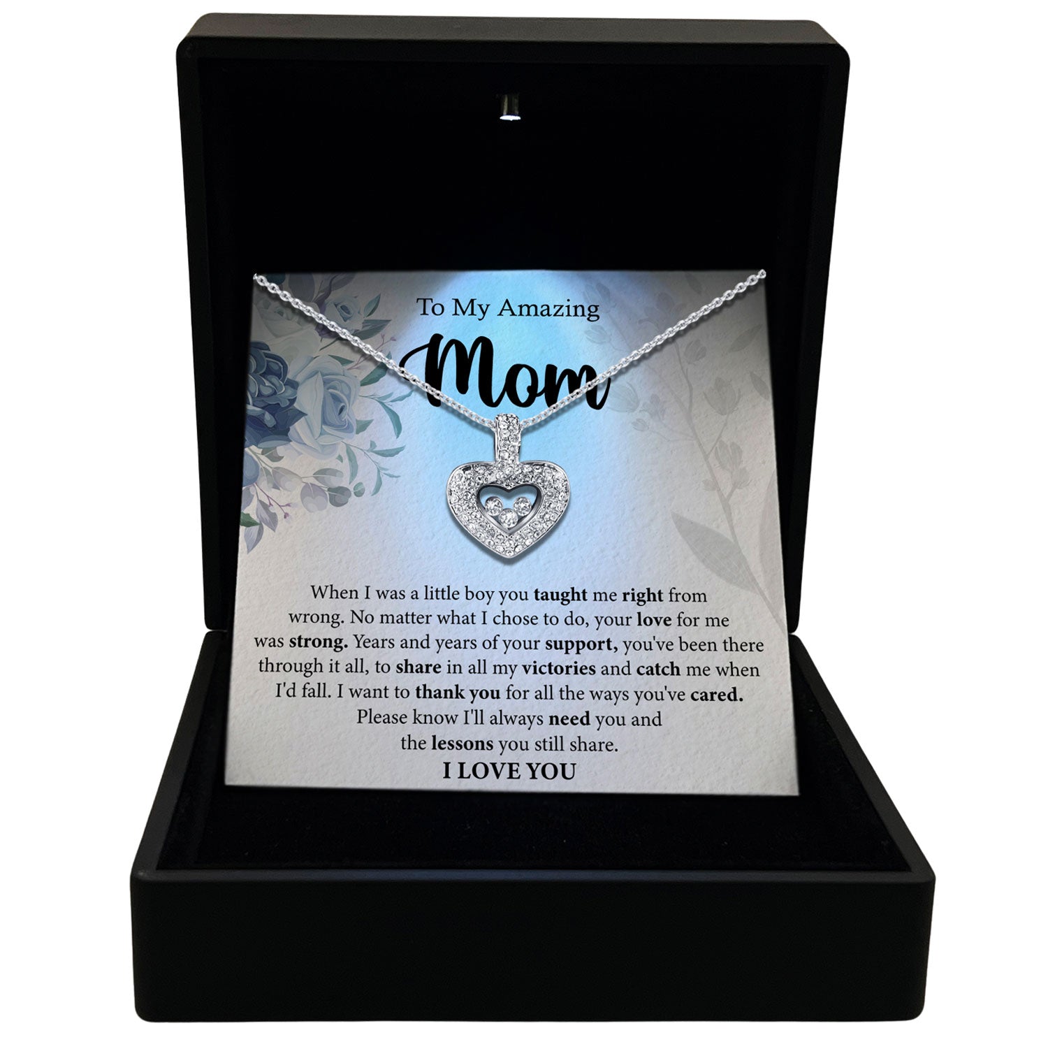 To My Amazing Mom - I Will Always Need Your Lessons You Still Share - Tryndi Floating Heart Necklace