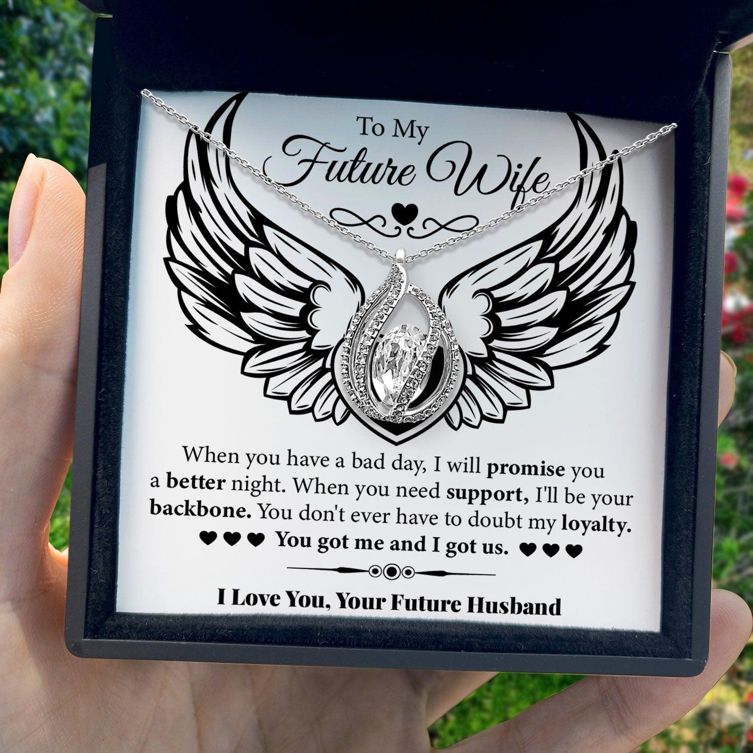 To My Future Wife - When You Need Support I'll Be Your Backbone - Orbital Birdcage Necklace - TRYNDI