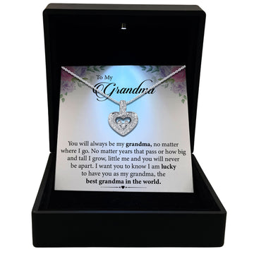 TRYNDI™ To My Grandma Floating Heart Necklace With Authentic Swarovski Crystals