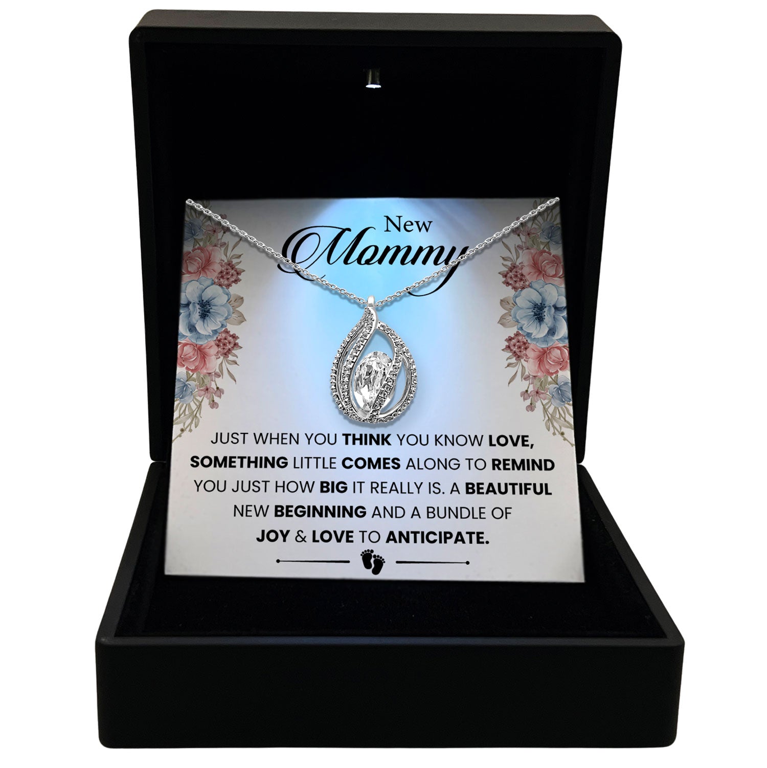 To My Mommy - A Beautiful New Beginning and a Bundle of Joy & Love To Anticipate - Orbital Birdcage Necklace