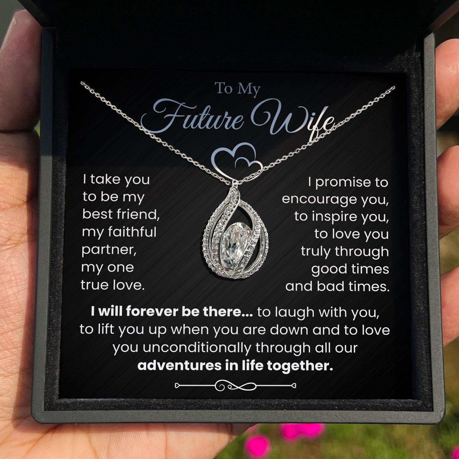 To My Future Wife - I Will Forever Be There To Laugh With You - Orbital Birdcage Necklace - TRYNDI