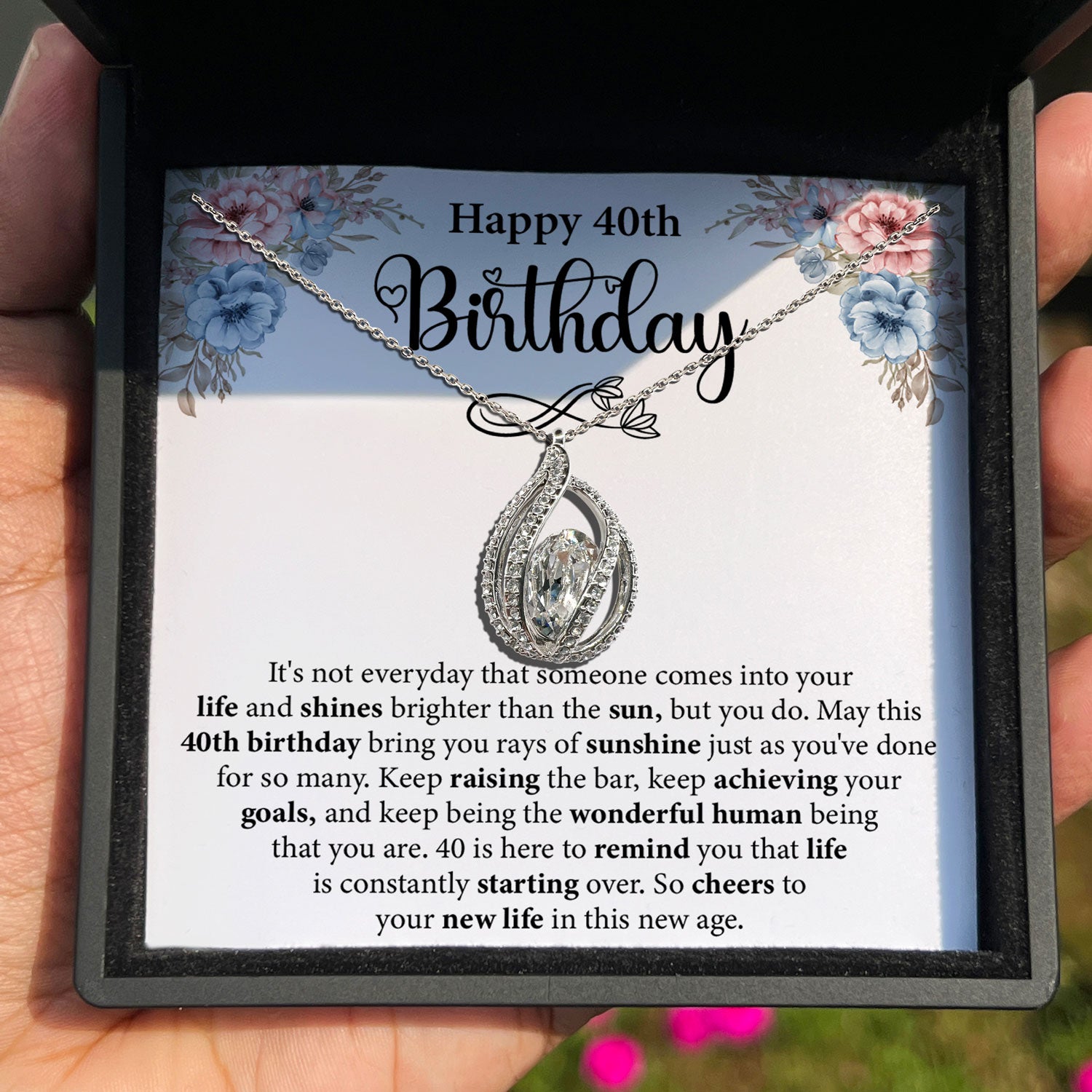 40th Birthday Gifts for Her - Orbital Birdcage Necklace