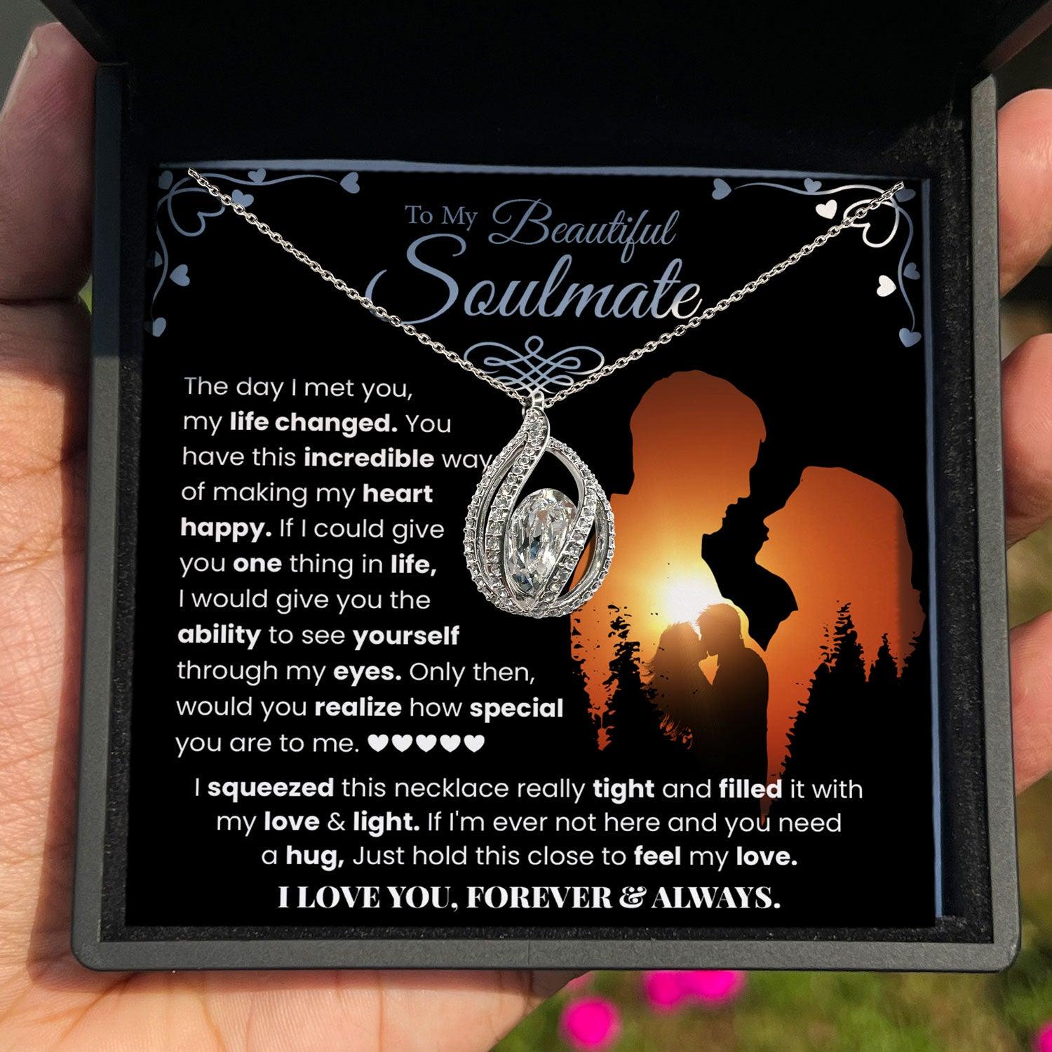 To My Beautiful Soulmate - The Day I Met You My Life Changed - Orbital Birdcage Necklace - TRYNDI