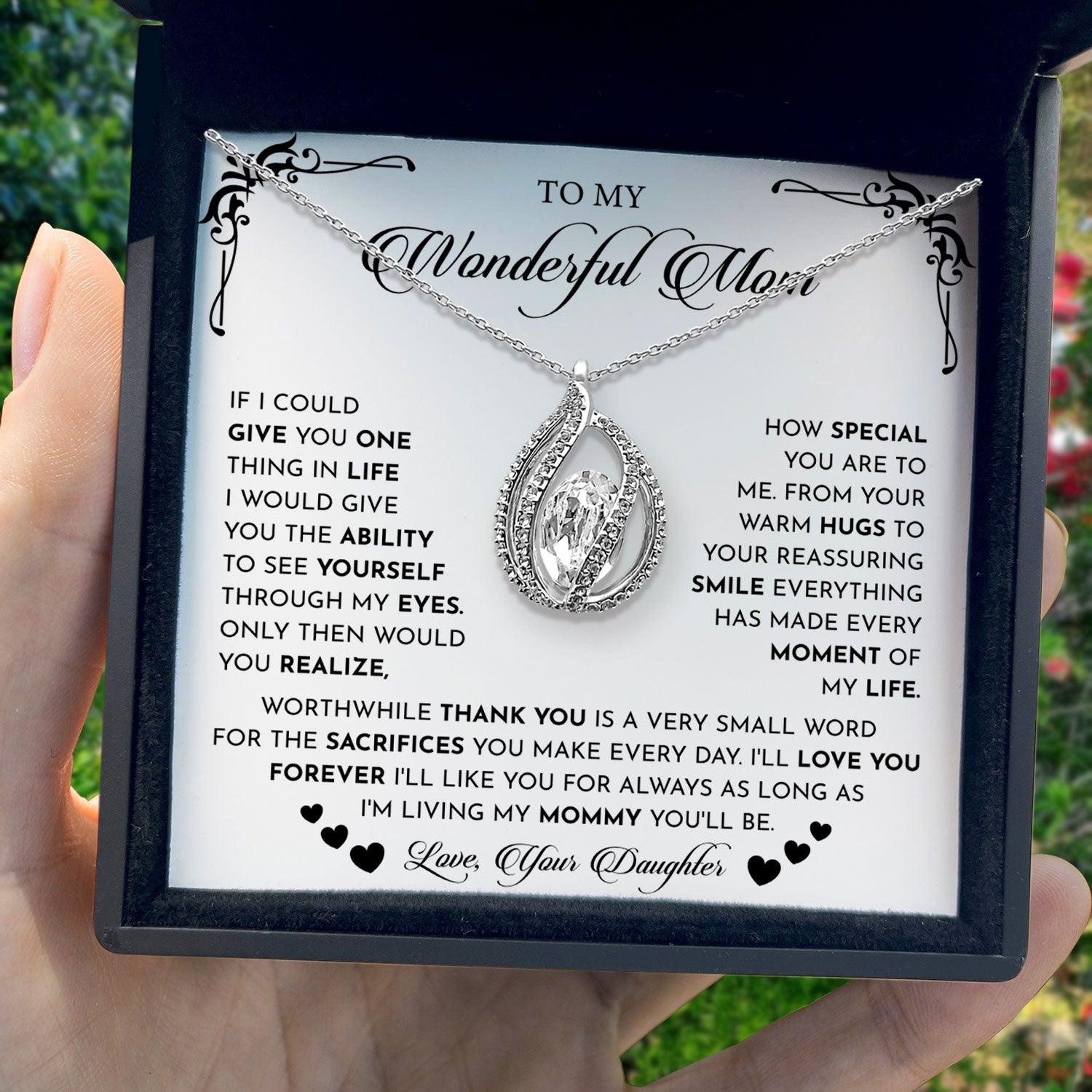 To My Wonderful Mom - Worthwhile Thank You Is a Very Small Word For The Sacrifices You Make Everyday - Orbital Birdcage Necklace - TRYNDI