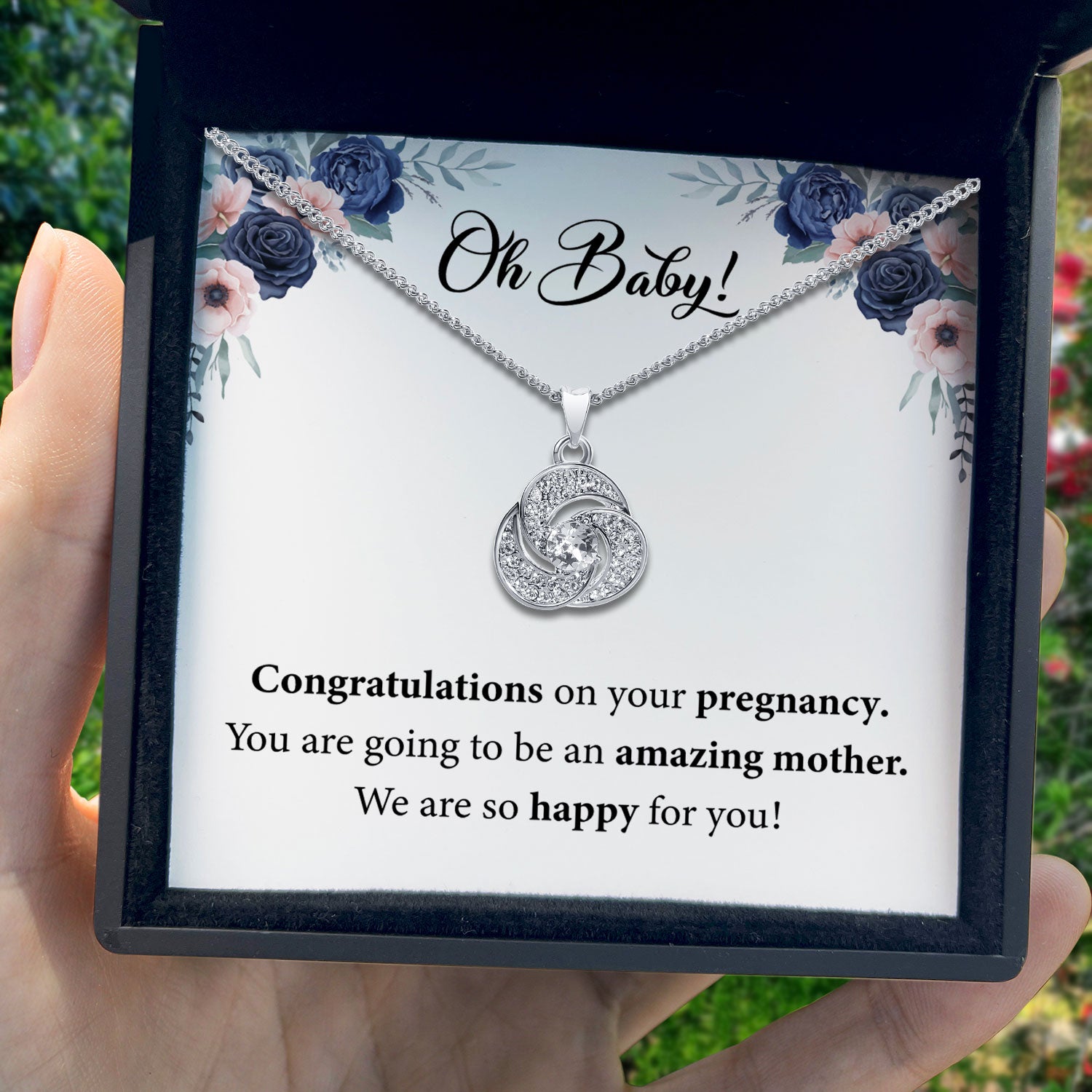 To My Baby - Congratulations On Your pregnancy - Tryndi Love Knot Necklace