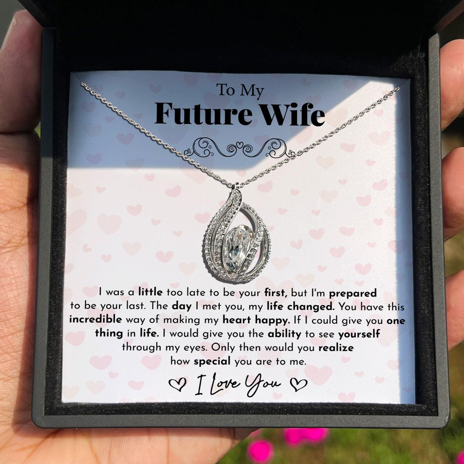To My Future Wife - I Was A Little Late To Be Your First - Orbital Birdcage Necklace - TRYNDI