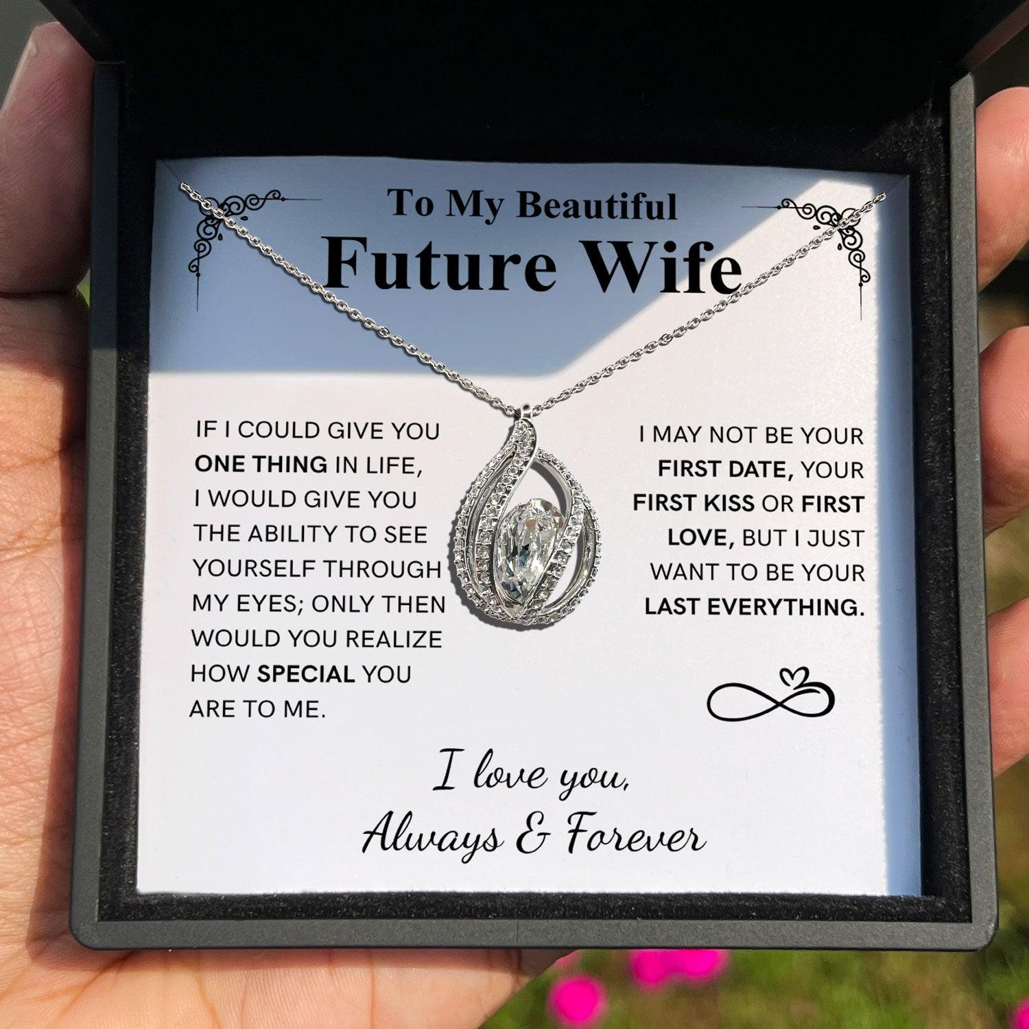 To My Beautiful Future Wife - I Would Give You The Ability To See Yourself Through My Eyes - Orbital Birdcage Necklace - TRYNDI