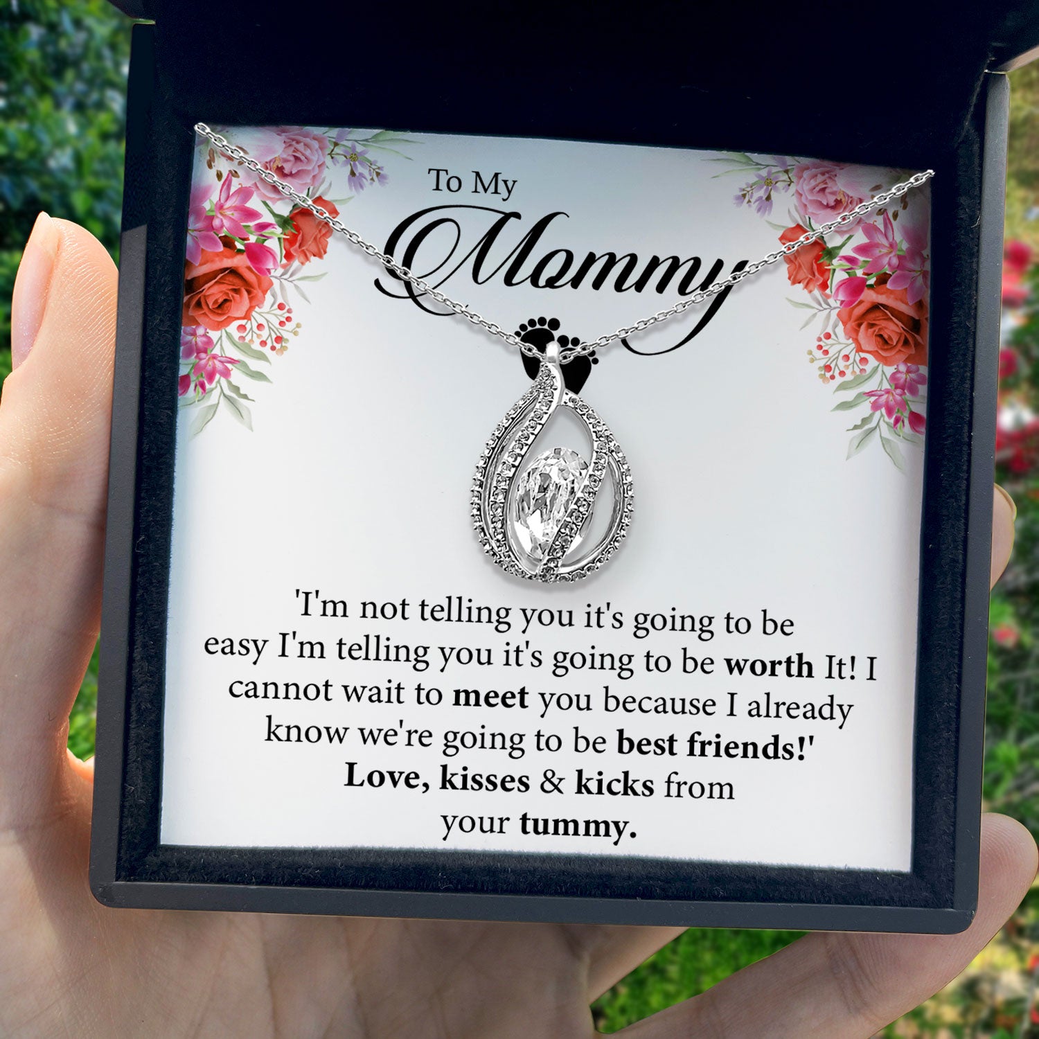 To My Mommy - I Can not Wait To Meet You Because I Already Know We're Going To Be Best Friend! - Orbital Birdcage Necklace
