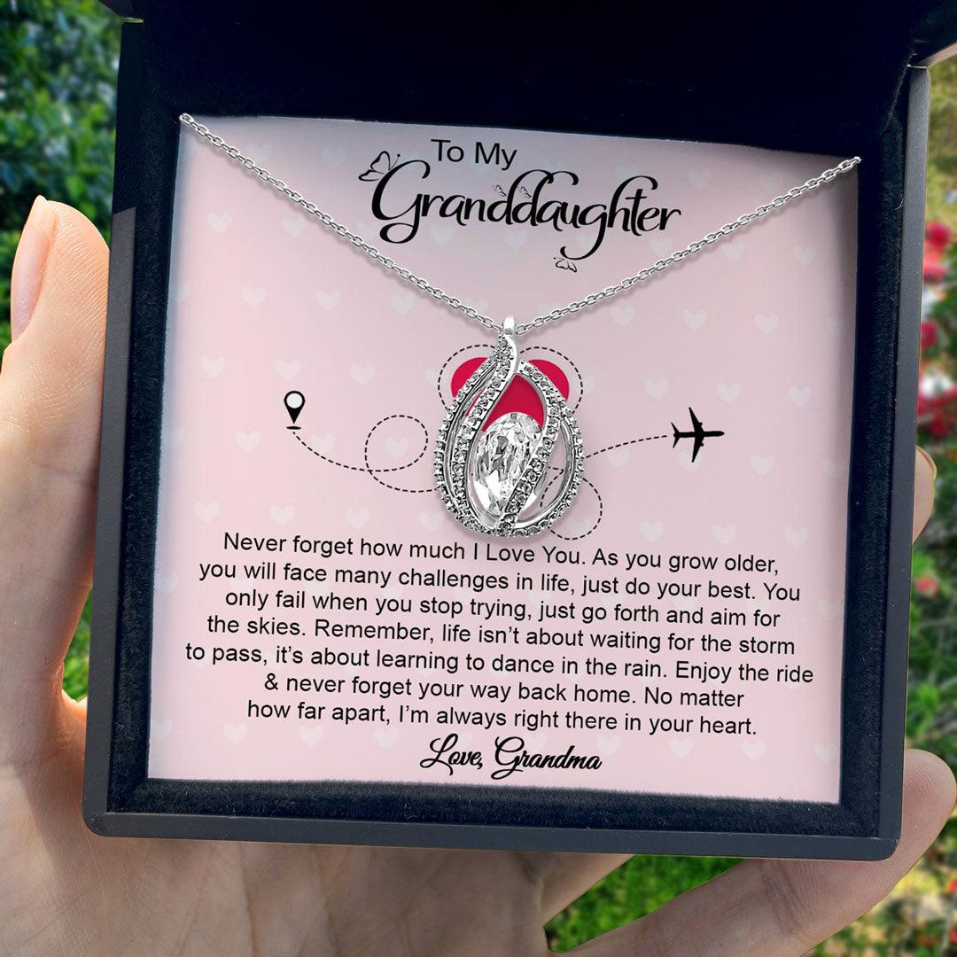 To My Granddaughter - I’m Always Right There In Your Heart - Orbital Birdcage Necklace - TRYNDI