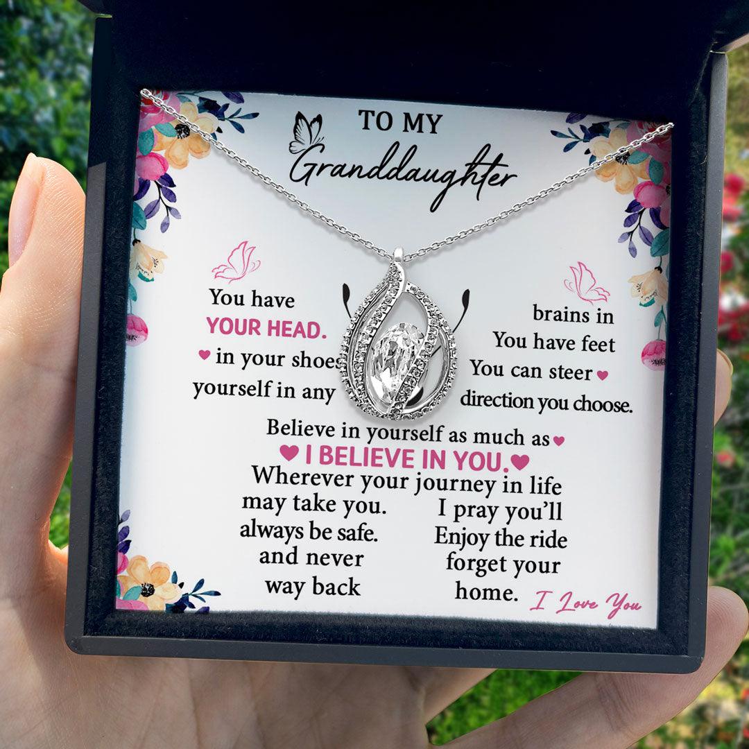 To My Granddaughter - I Believe In You - Orbital Birdcage Necklace - TRYNDI