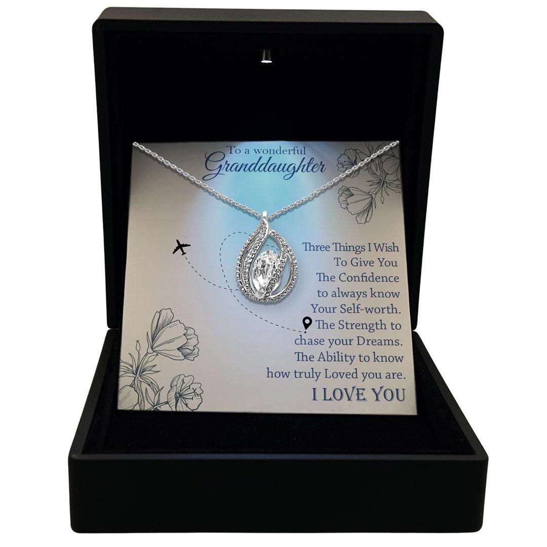 To A Wonderful Granddaughter - I Love You - Orbital Birdcage Necklace - TRYNDI