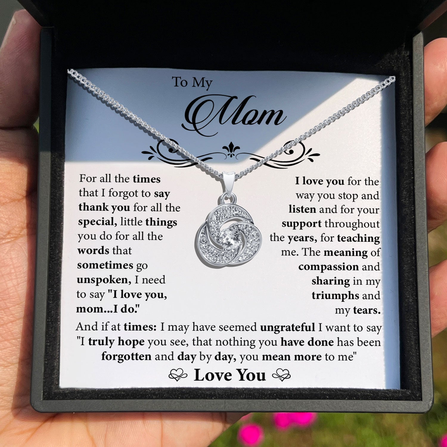 Rakva Gift Mom To My Mom You Take My Hand Infinity Heart Necklace Lovely  Gift Rhodium Zircon Sterling Silver Pendant Set Price in India - Buy Rakva  Gift Mom To My Mom