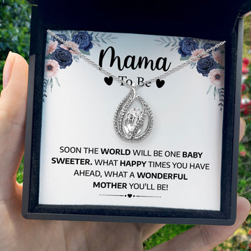 To Mama To Be - Soon The World Will Be One Baby Sweeter - Orbital Birdcage Necklace