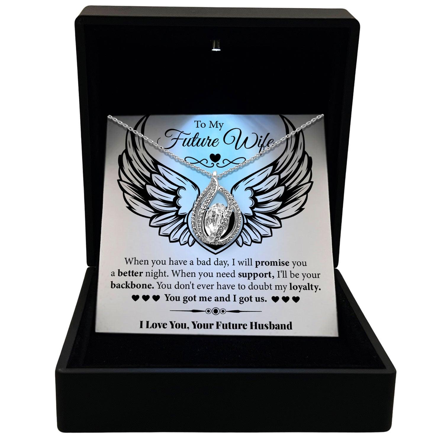 To My Future Wife - When You Need Support I'll Be Your Backbone - Orbital Birdcage Necklace - TRYNDI