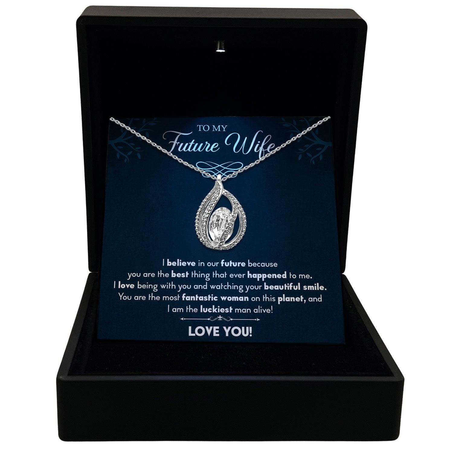 To My Future Wife - I Love You To The Moon & Back - Orbital Birdcage Necklace - TRYNDI