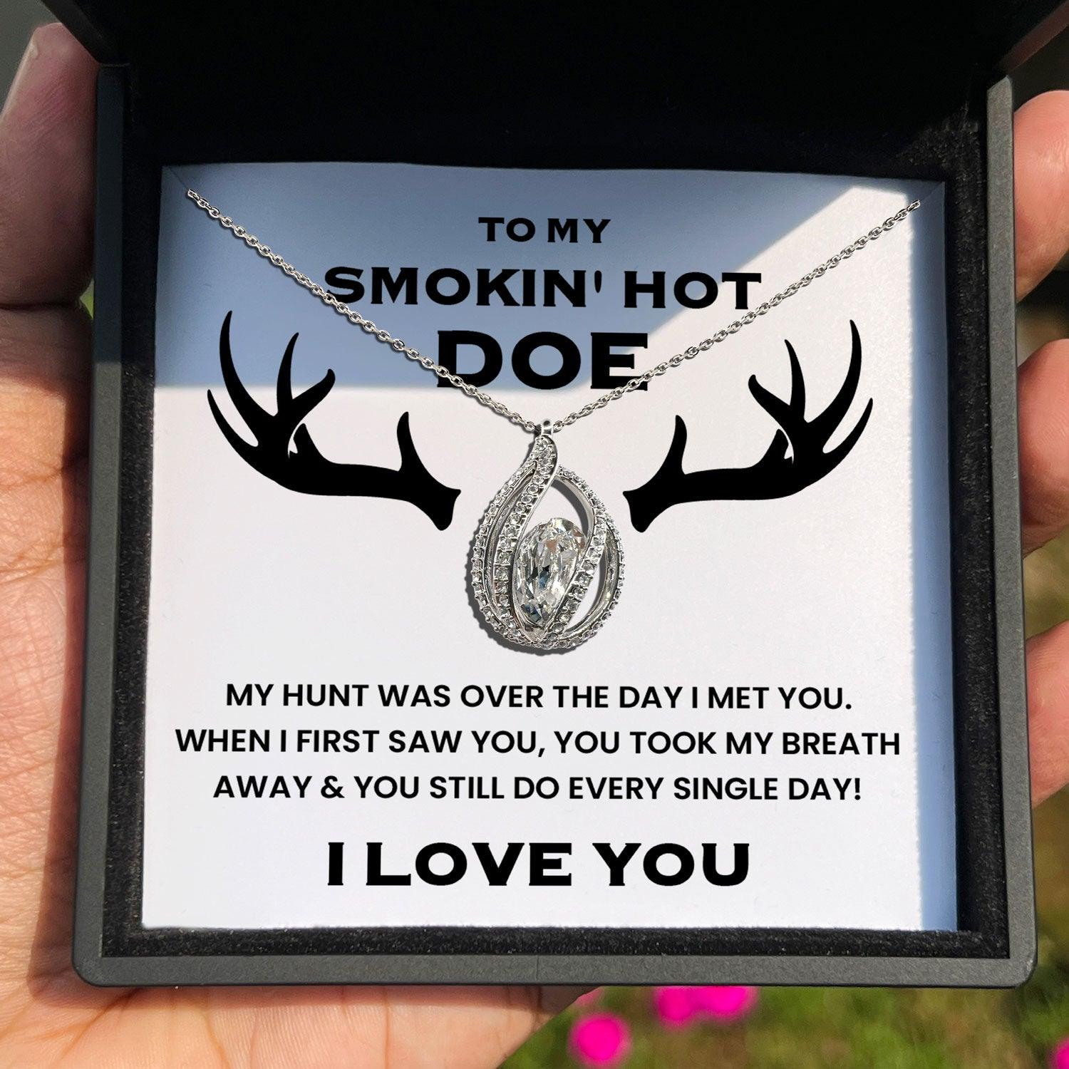 To My Smoki'n Hot Doe - My Hunt Was Over The Day I Met You - Orbital Birdcage Necklace - TRYNDI