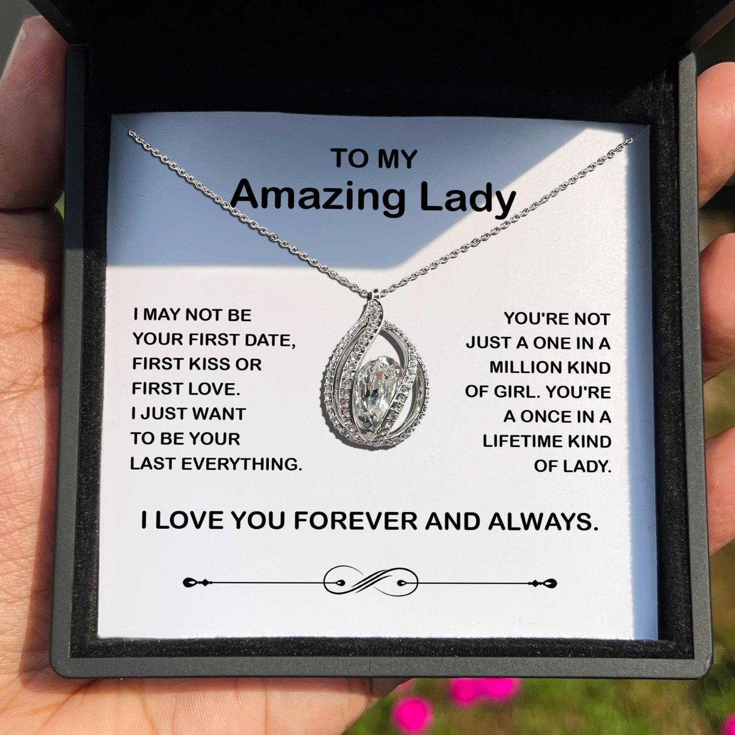 To My Amazing Lady - I Just Want To Be Your last Everything - Orbital Birdcage Necklace - TRYNDI