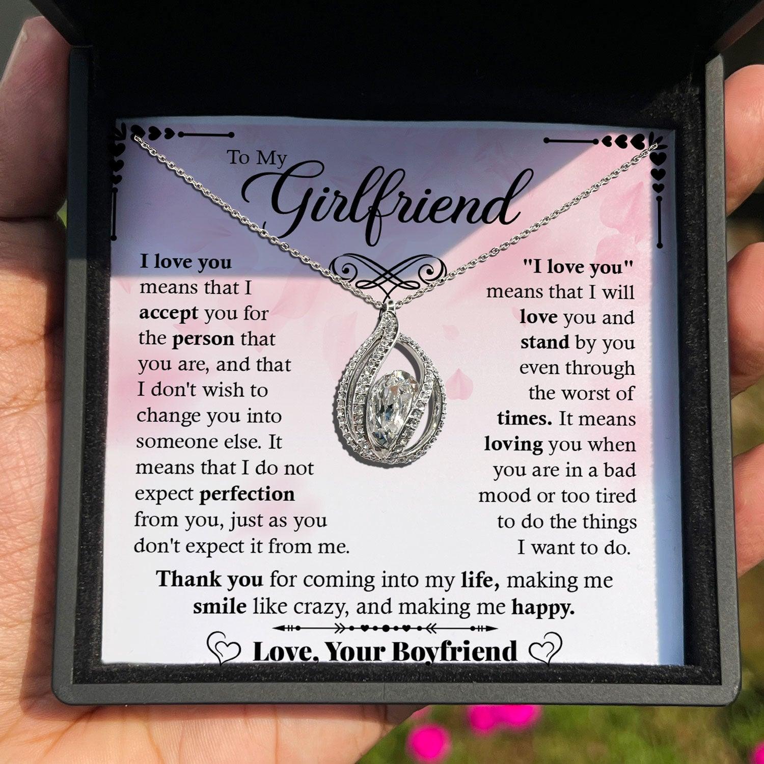 To My Girlfriend - I Love You Means That I Accept You For The Person That You Are - Orbital Birdcage Necklace - TRYNDI