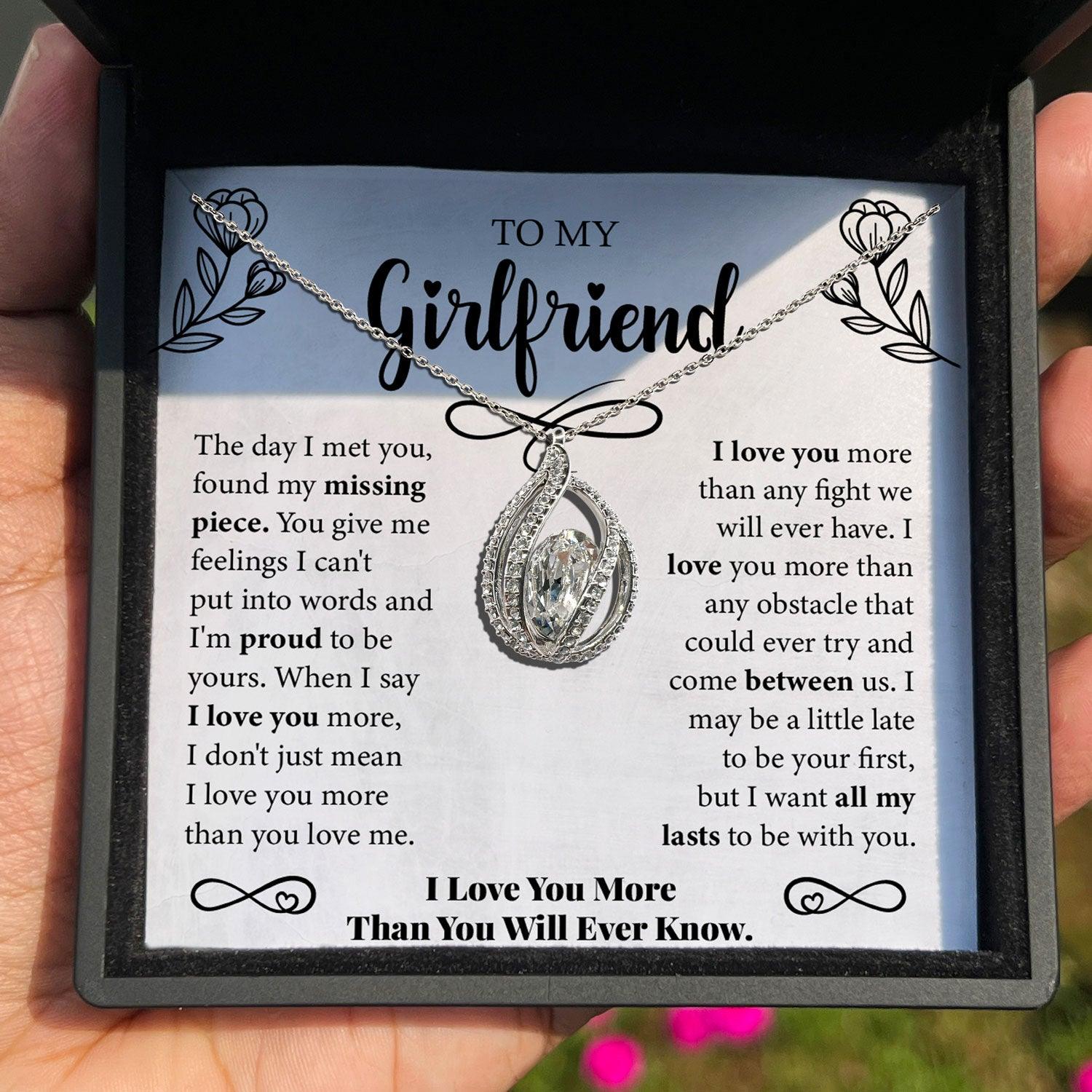 To My Girlfriend - You Give me Feelings I Can't Put Into Words - Orbital Birdcage Necklace - TRYNDI